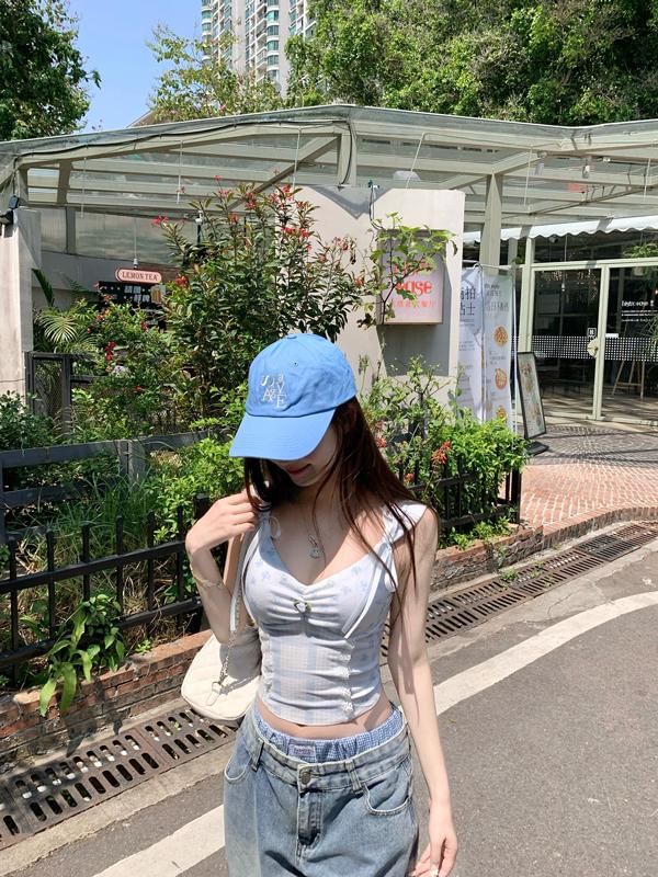 Floral Camisole Panel V-Neck Top Bow Print