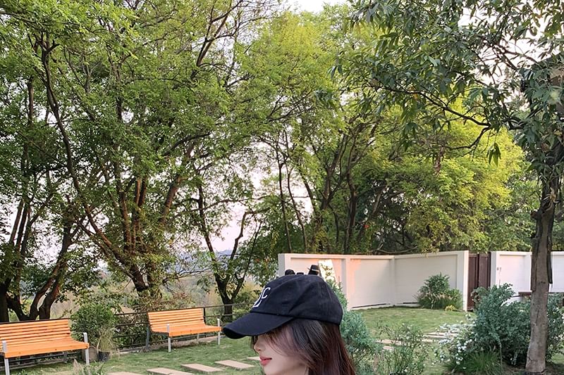 Tee Asymmetrical Short Piece Sleeve Patterned Print Mock Two