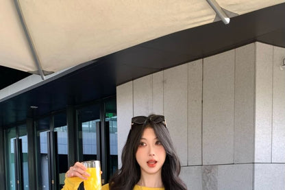 Long-Sleeve Crop Set: Skirt Mini Plain T-Shirt +