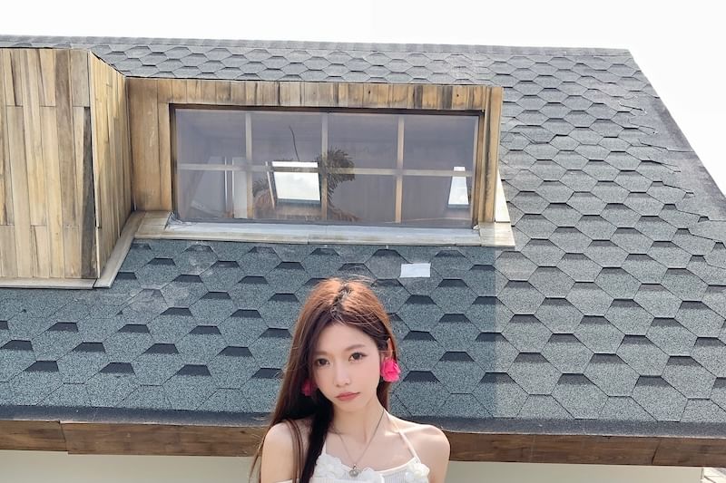 Plain High Top Mock / Maxi Long-Sleeve A-Line Skirt Rise Two-Piece