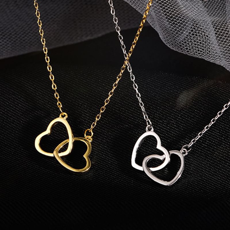 Necklace Heart Pendant Interlocking