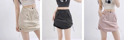 Skirt Mini Waist A-Line Plain High