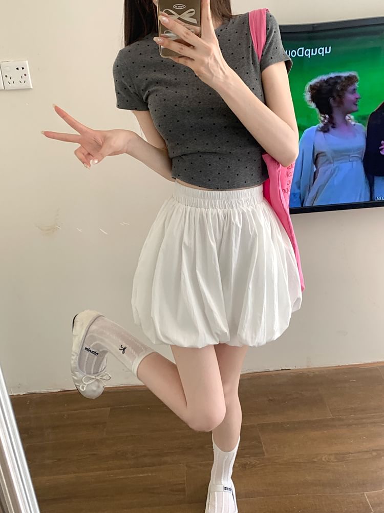 Bubble High Shorts Plain Waist