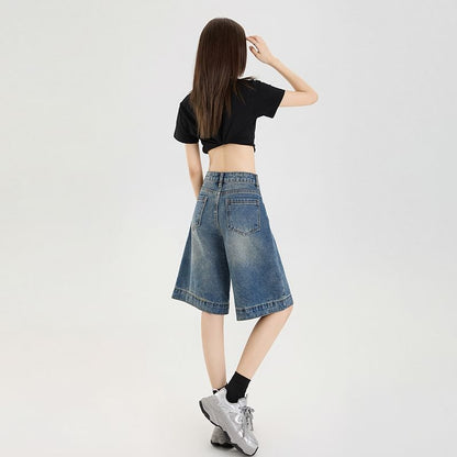 Jorts Leg Washed Mid Wide Rise