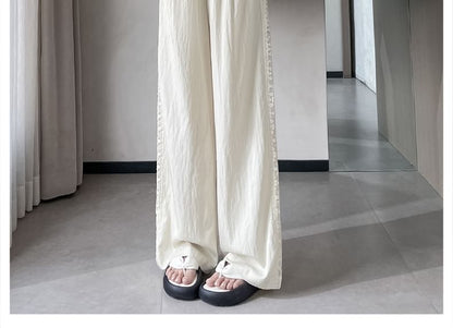 Wide Rise High Pants Panel Lace Leg