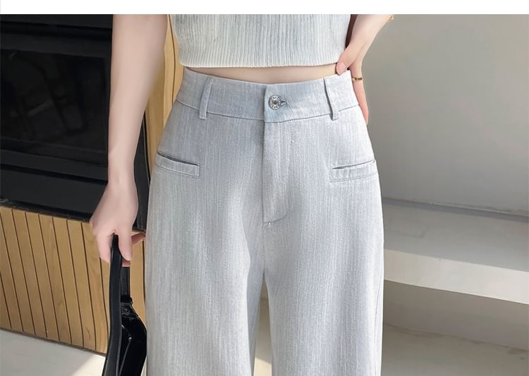 Waist (Various Wide Leg High Jeans Washed Designs)