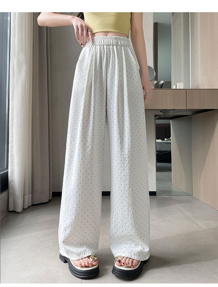 High Waist Pants Leg Wide (Various Dotted Designs)