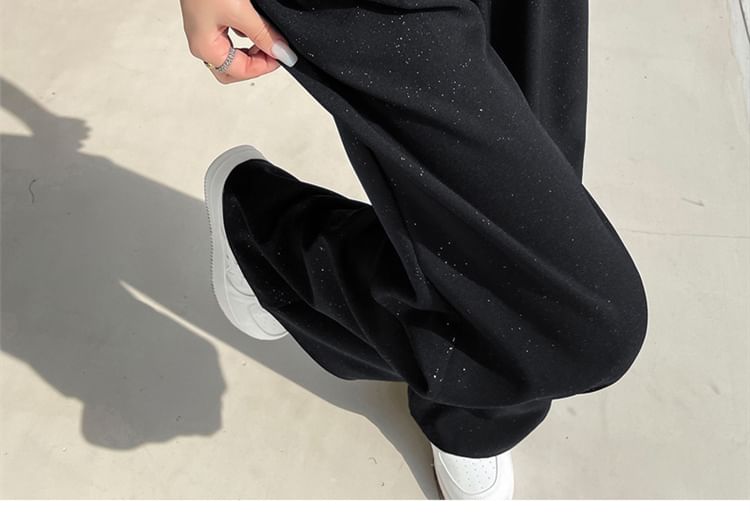 Glitter Rise Lace Slacks (Various Leg Designs) Panel High Wide