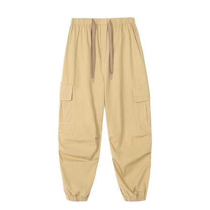 Cargo Harem Drawstring Plain Cropped Pants Waist