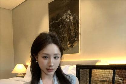 Lace Pencil Skirt / Top Rise High Tank Plain Mini Tie-Neck