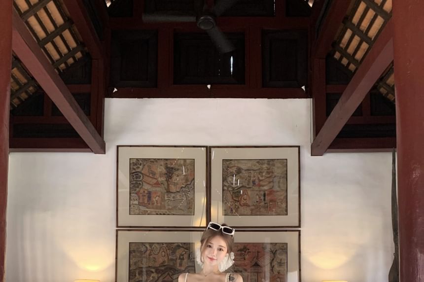 Camisole Plain Peplum High Maxi / Skirt Top Trim Lace A-Line Waist