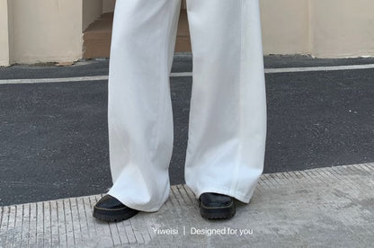 Jeans Low Waist Leg Wide Washed