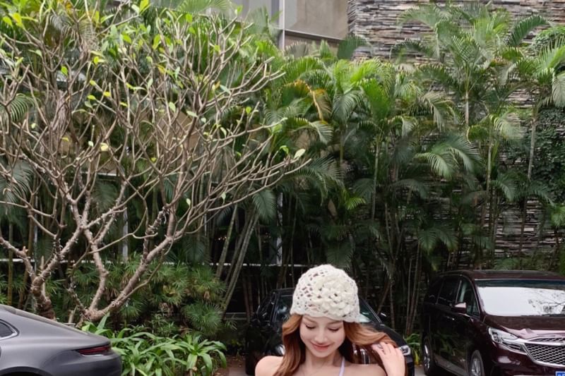 Skirt Flower Neck Scoop Floral Detail / Top Halter High Rise Pencil Plain Mini