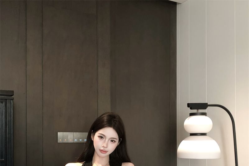 Mini One-Shoulder Dress Bodycon Plain