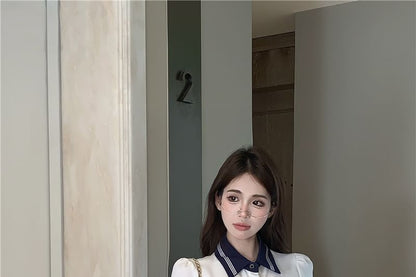 T-Shirt Collar Letter Embroidered Short-Sleeve