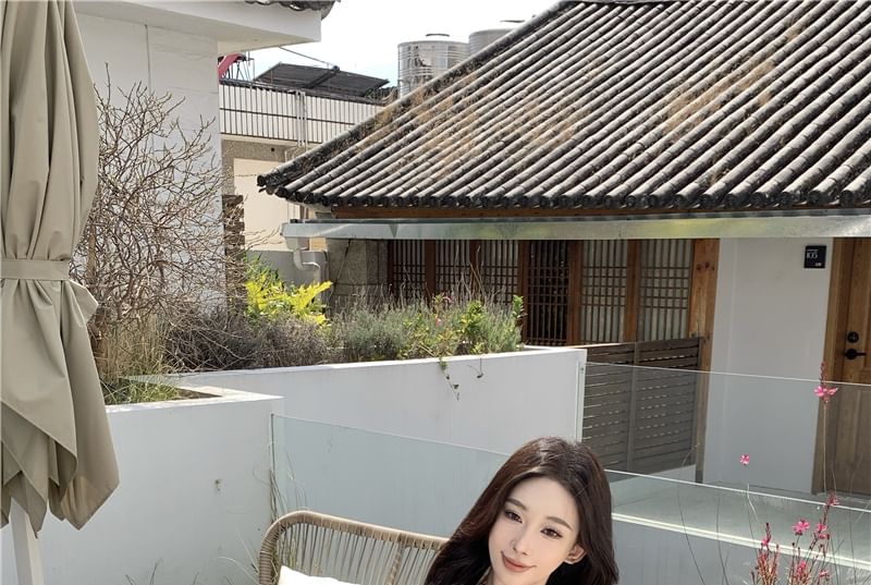 Jacket Flower Embroidered Zip Sheer