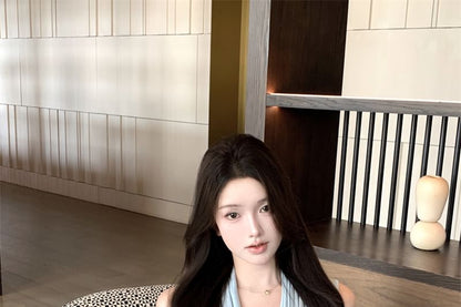 Plain Tank Top Tie-Neck