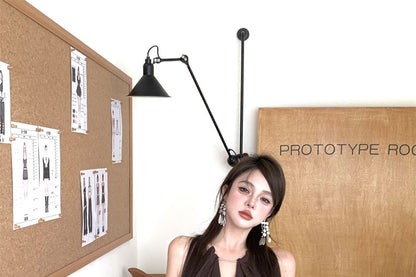 Bodycon Asymmetrical Halter Plain Mini Dress