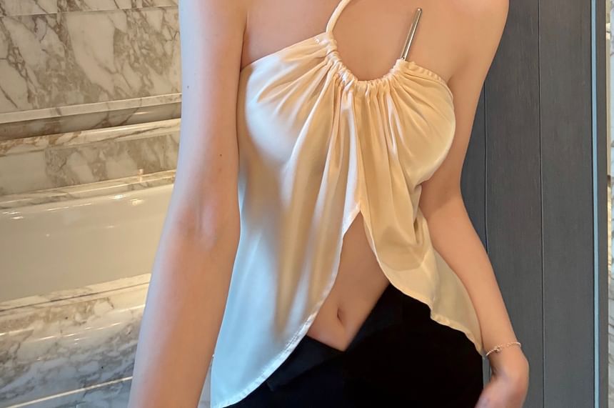 Halter Top Plain Asymmetrical