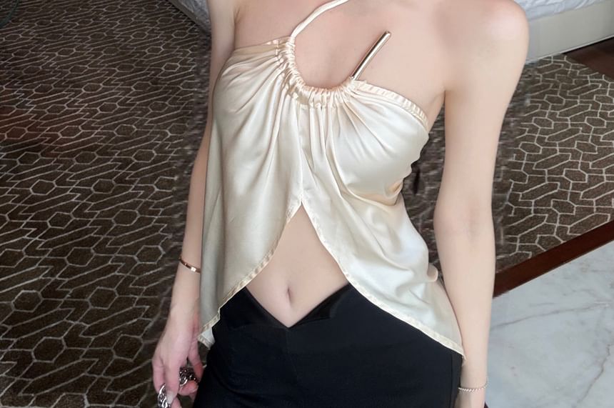 Halter Top Plain Asymmetrical