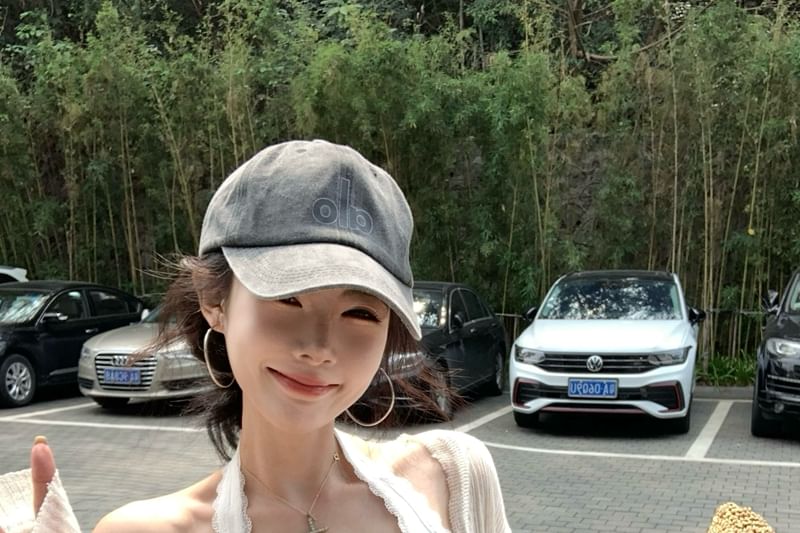 Scoop Bow Cropped Halter Plain Top Lace Neck Trim