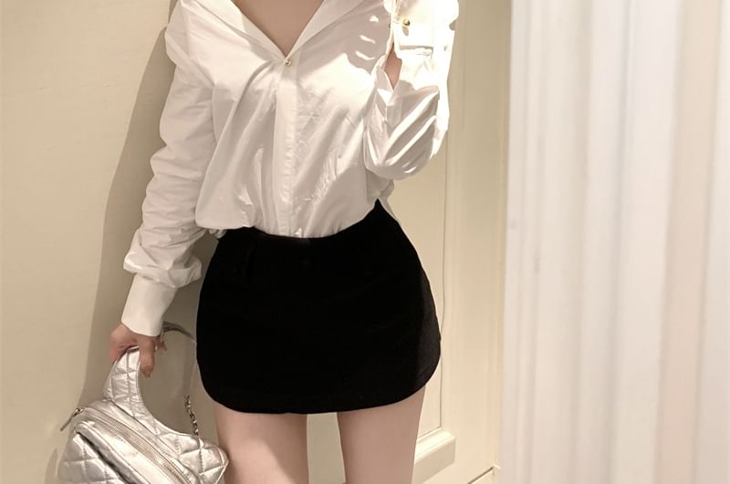 Plain Shirt Long-Sleeve