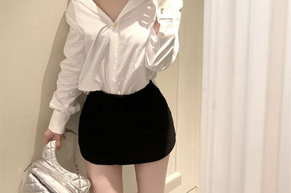 Plain Shirt Long-Sleeve