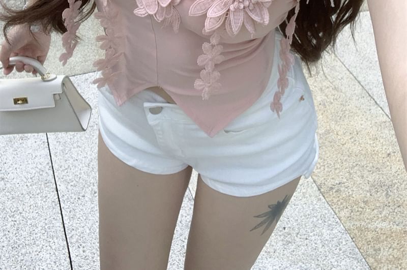 Plain Detail Front-Slit Top Flower Tube