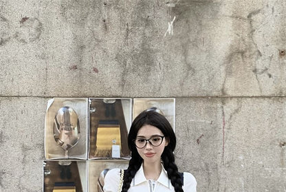 Shirt Crop Short-Sleeve Embroidered Logo Polo