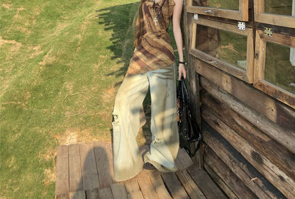 Top Camisole Ruffled Printed Asymmetrical