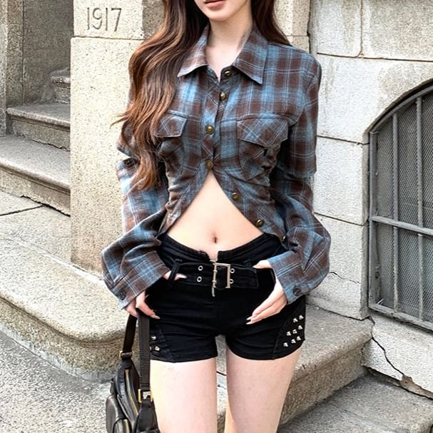 Button-Up Plaid Shirt