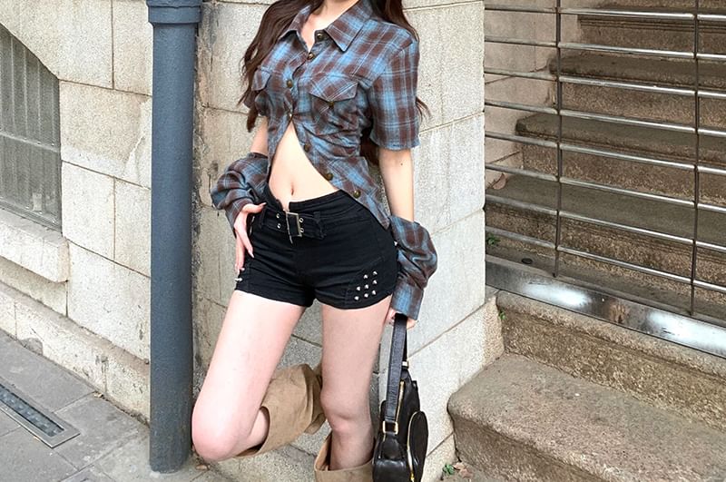 Button-Up Plaid Shirt