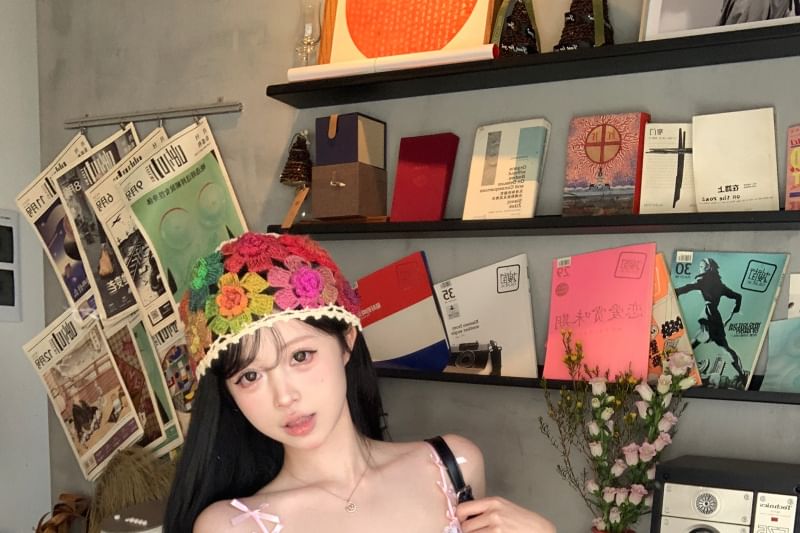 Bodycon Dress Strap Mini Floral Panel Spaghetti Asymmetrical Print