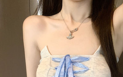 Top Gingham Lace-Up Tube