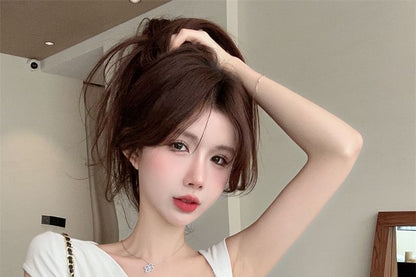 Plain Asymmetrical Buckled Crop One-Shoulder Top