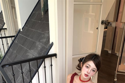 Mini Cami High Floral Ruffled Pencil Asymmetrical / Waist Top Skirt