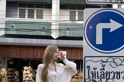 Floral Puff-Sleeve Dress A-Line Button-Up Embroidered Mini Tie-Side