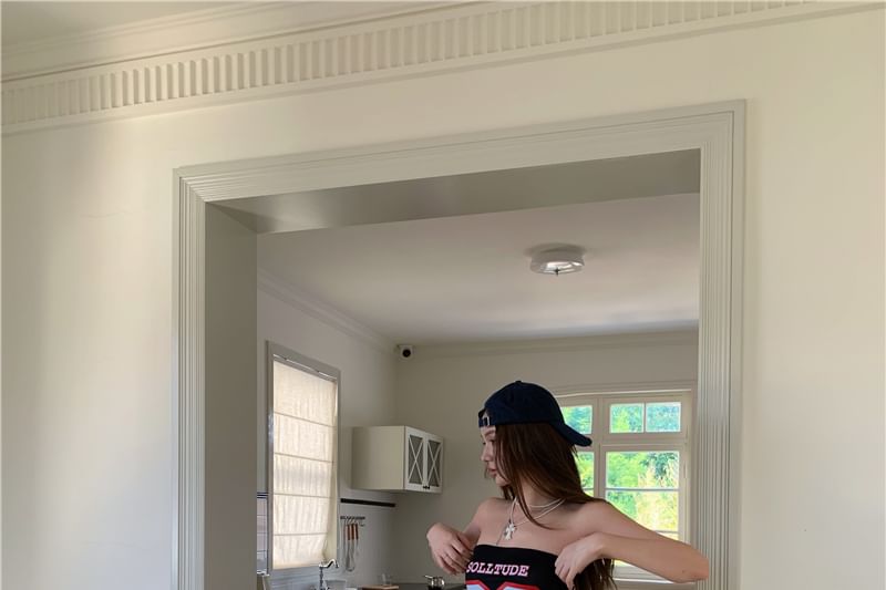 Ruffled Wide Leg Tube High Numbering / Top Waist Pants