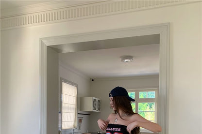 Ruffled Wide Leg Tube High Numbering / Top Waist Pants