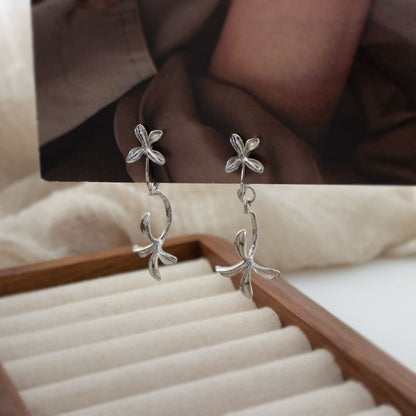 / Earring Clip-On Flower Drop