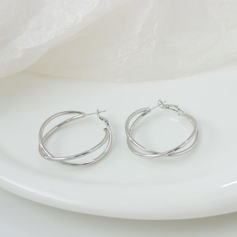 / Earring Clip-On Layered Hoop
