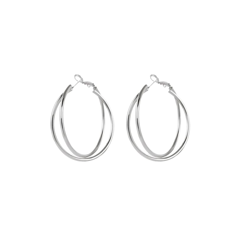 / Earring Clip-On Layered Hoop
