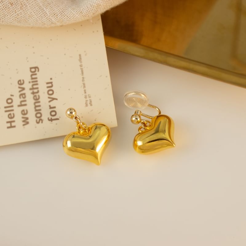 Heart Earring / Drop Clip-On