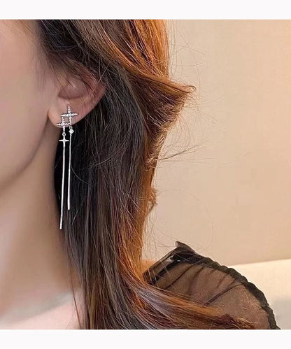 Earring / Clip-On Rhinestone Star Dangle