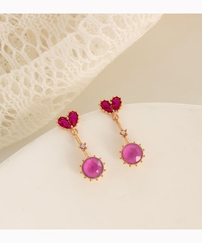 Clip-On / Rhinestone Earring Heart Drop