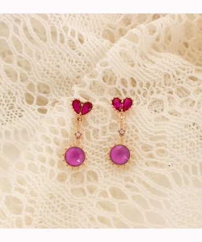 Clip-On / Rhinestone Earring Heart Drop