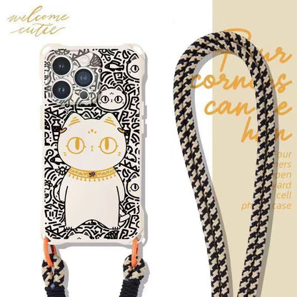 Phone Strap Cat Set Case Lanyard /