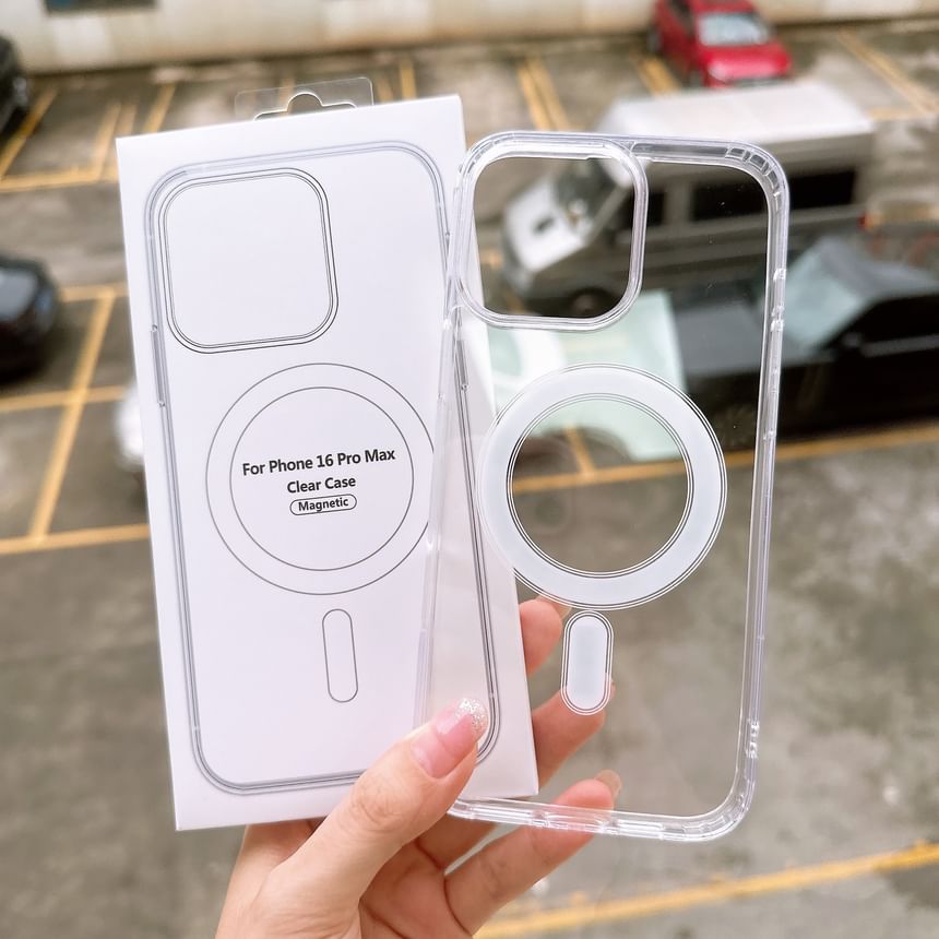 (Compatible Transparent Magnetic MagSafe) with Phone Case