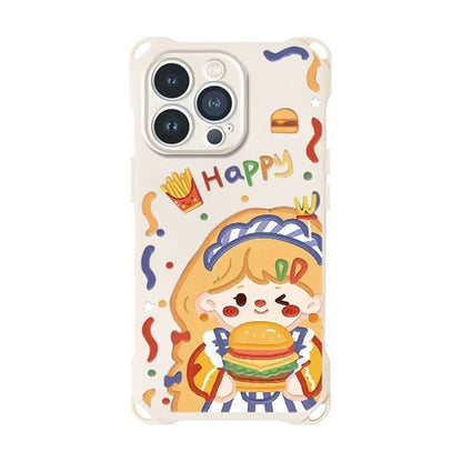 / Case Phone Burger Set Girl Strap Lanyard