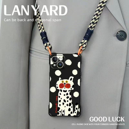 / Lanyard Set Case Phone Strap Cat